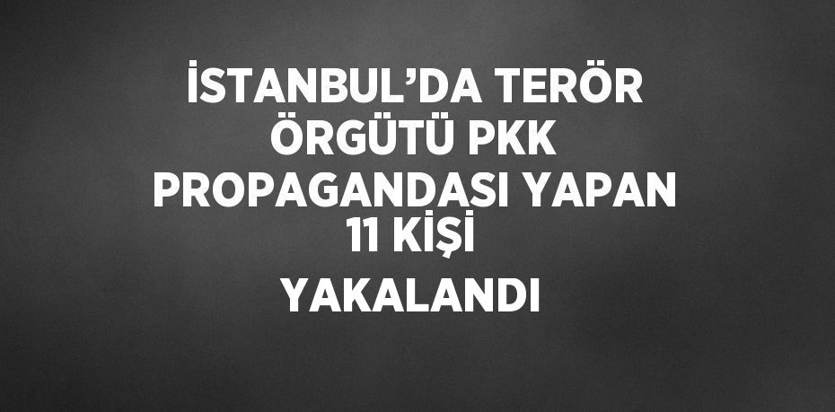 İSTANBUL’DA TERÖR ÖRGÜTÜ PKK PROPAGANDASI YAPAN 11 KİŞİ YAKALANDI
