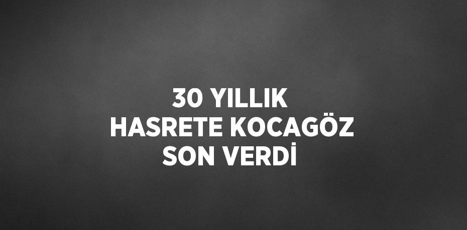 30 YILLIK HASRETE KOCAGÖZ SON VERDİ