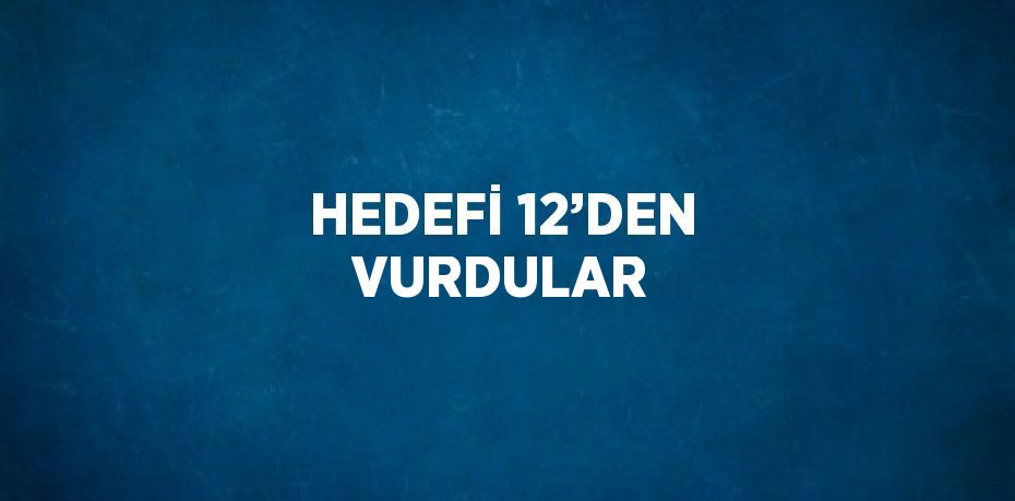 HEDEFİ 12’DEN VURDULAR