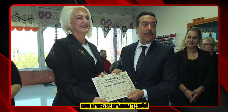 Kadın hayırsevere Kaymakam teşekkürü