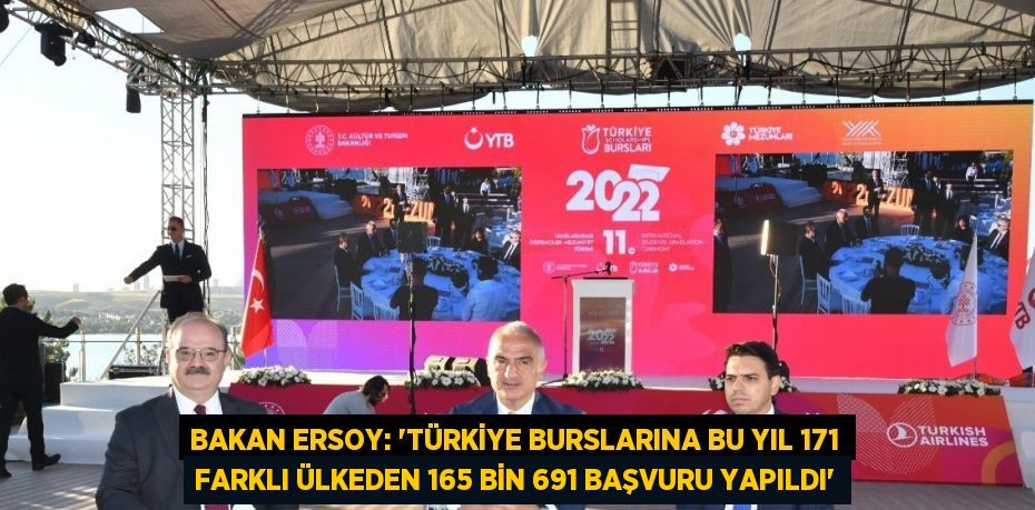 BAKAN ERSOY: 'TÜRKİYE BURSLARINA BU YIL 171 FARKLI ÜLKEDEN 165 BİN 691 BAŞVURU YAPILDI'