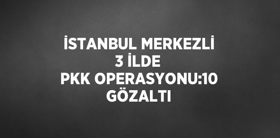 İSTANBUL MERKEZLİ 3 İLDE PKK OPERASYONU:10 GÖZALTI