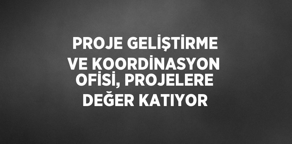 PROJE GELİŞTİRME VE KOORDİNASYON OFİSİ, PROJELERE DEĞER KATIYOR