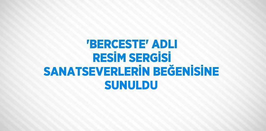 'BERCESTE' ADLI RESİM SERGİSİ SANATSEVERLERİN BEĞENİSİNE SUNULDU