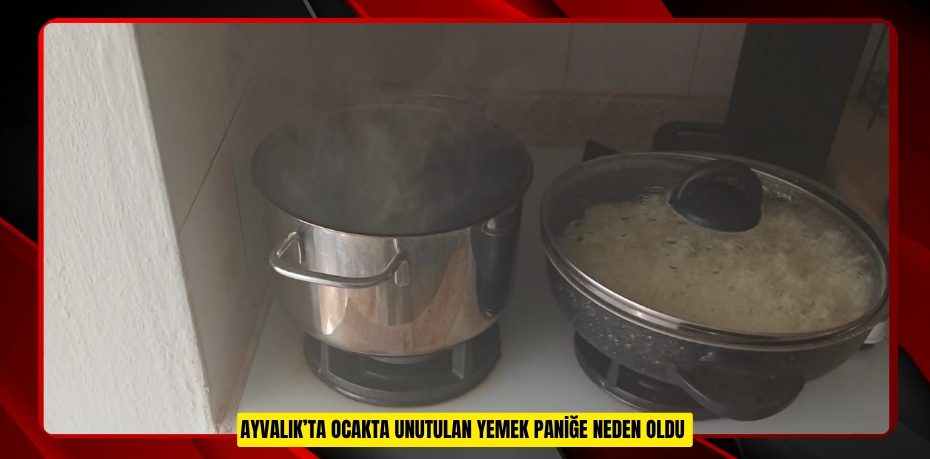 Ayvalık’ta ocakta unutulan yemek paniğe neden oldu