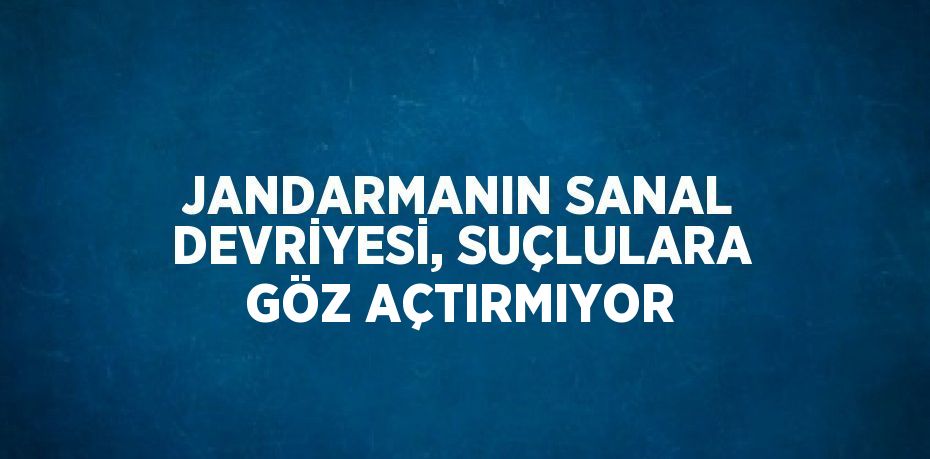 JANDARMANIN SANAL DEVRİYESİ, SUÇLULARA GÖZ AÇTIRMIYOR