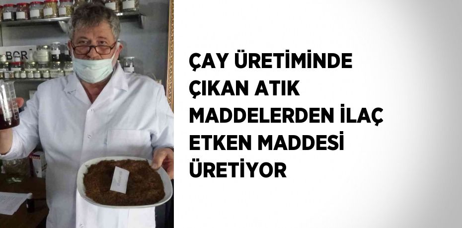 ÇAY ÜRETİMİNDE ÇIKAN ATIK MADDELERDEN İLAÇ ETKEN MADDESİ ÜRETİYOR