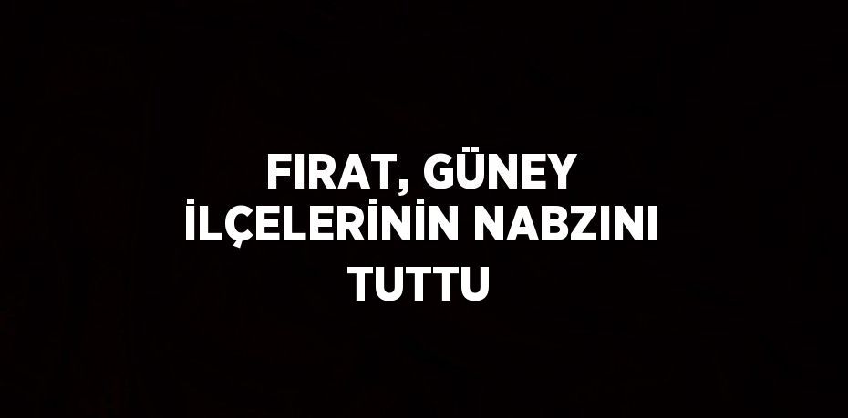 FIRAT, GÜNEY İLÇELERİNİN NABZINI TUTTU