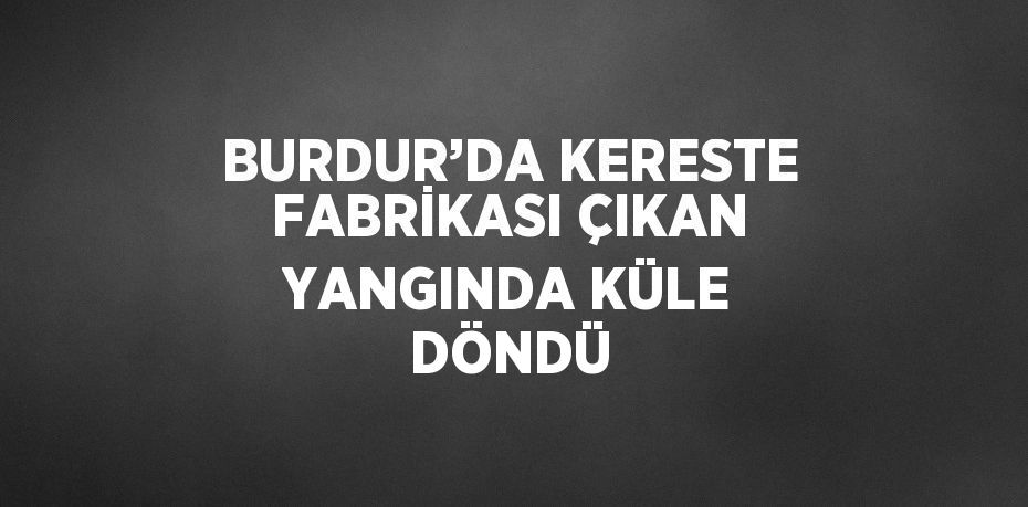 BURDUR’DA KERESTE FABRİKASI ÇIKAN YANGINDA KÜLE DÖNDÜ
