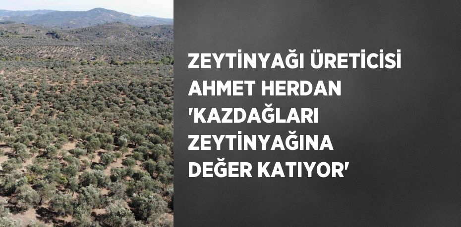 ZEYTİNYAĞI ÜRETİCİSİ AHMET HERDAN 'KAZDAĞLARI ZEYTİNYAĞINA DEĞER KATIYOR'