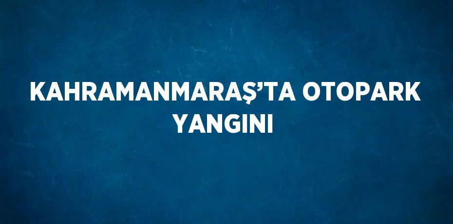 KAHRAMANMARAŞ’TA OTOPARK YANGINI