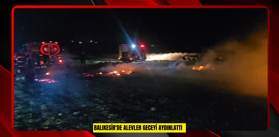 Balıkesir'de alevler geceyi aydınlattı