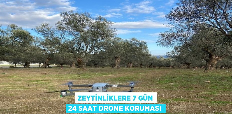 ZEYTİNLİKLERE 7 GÜN 24 SAAT DRONE KORUMASI