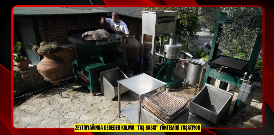 Zeytinyağında dededen kalma "taş baskı" yöntemini yaşatıyor