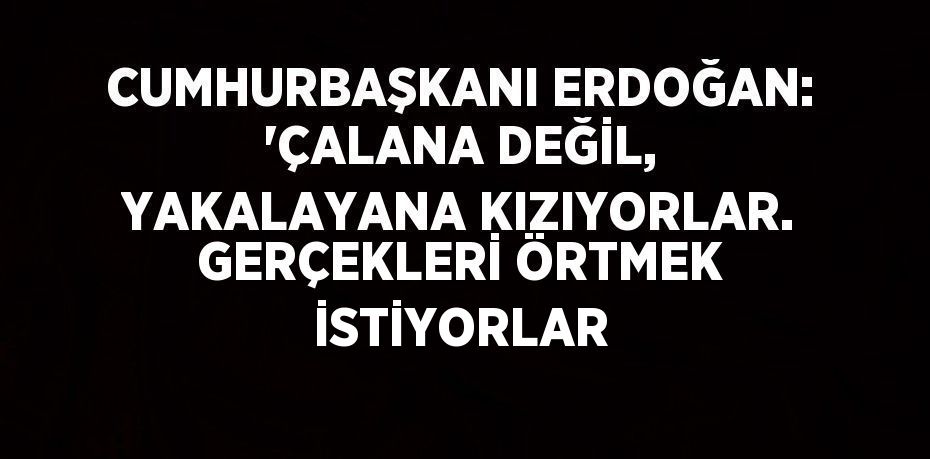 CUMHURBAŞKANI ERDOĞAN: 'ÇALANA DEĞİL, YAKALAYANA KIZIYORLAR. GERÇEKLERİ ÖRTMEK İSTİYORLAR
