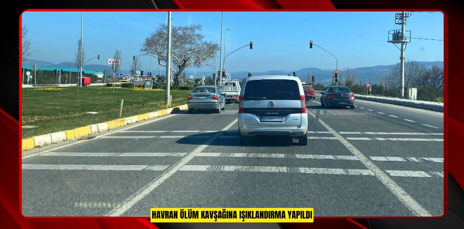 Havran ölüm kavşağına ışıklandırma yapıldı