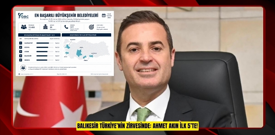 BALIKESİR TÜRKİYE’NİN ZİRVESİNDE: AHMET AKIN İLK 5’TE!