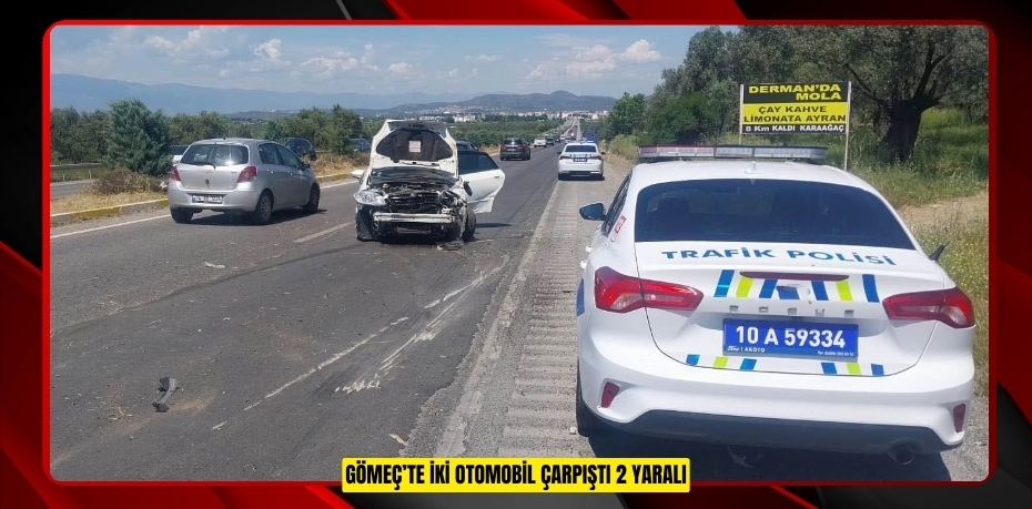 Gömeç’te iki otomobil çarpıştı: 2 yaralı