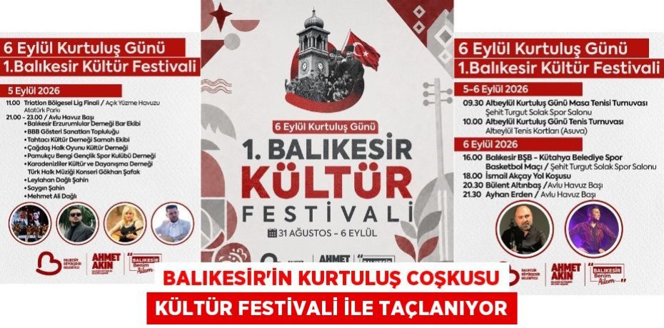 Balıkesir’in Kurtuluş Coşkusu Kültür Festivali İle Taçlanıyor
