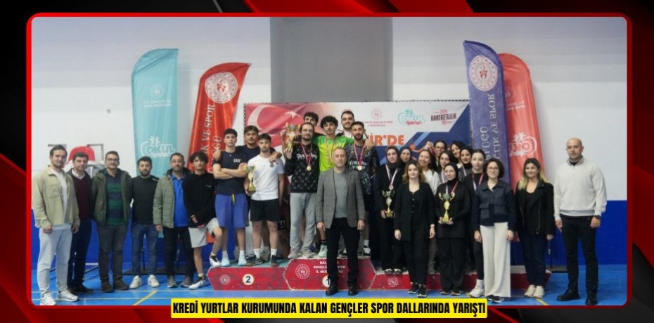 Kredi Yurtlar Kurumunda kalan gençler spor dallarında yarıştı