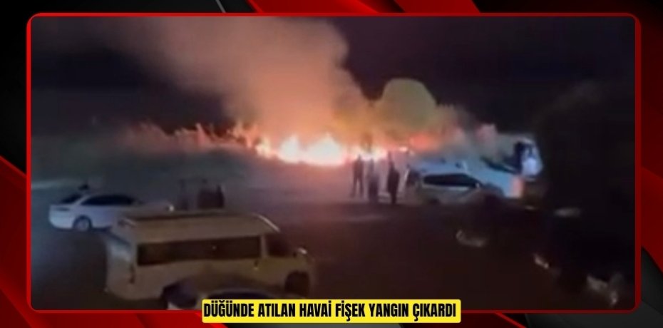 Düğünde atılan havai fişek yangın çıkardı