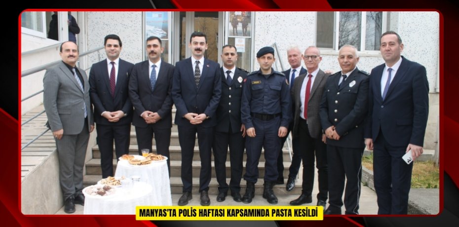 Manyas'ta polis haftası kapsamında pasta kesildi