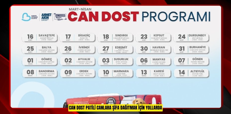 CAN DOST PATİLİ CANLARA ŞİFA DAĞITMAK İÇİN YOLLARDA