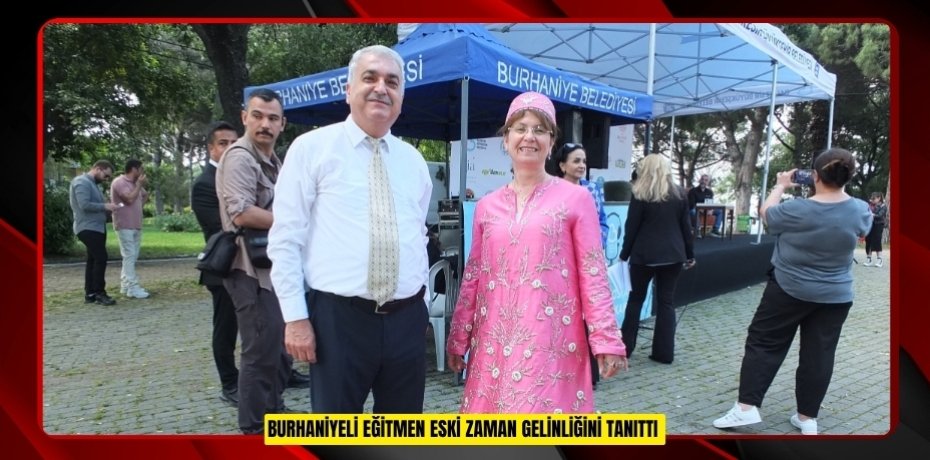 Burhaniyeli eğitmen eski zaman gelinliğini tanıttı