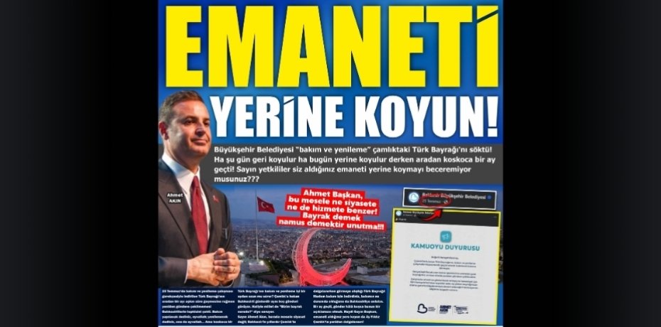 EMANETİ YERİNE KOYUN!